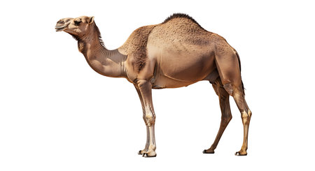 Illustration of dromedary camel standing on a white background isolated on white backgroundの素材