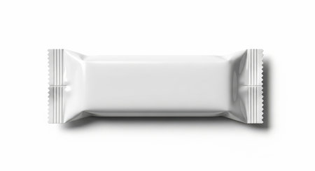 Blank chocolate bar package mockup on a white background. Perfect for showcasing your product packaging design. High-resolution image for professional use. Ideal for marketing materials.の素材