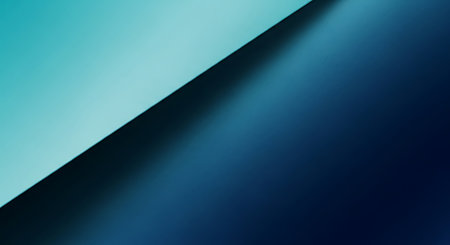 A striking abstract background featuring a diagonal gradient that transitions from a light, airy blue to a deep, dark blue. The design is modern and visually appealing.の素材