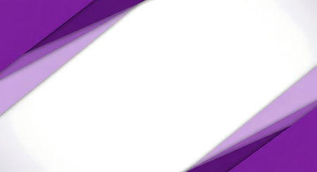 A modern abstract background featuring geometric shapes in shades of purple and white, creating a layered paper effect. Ideal for presentations and designs.の素材