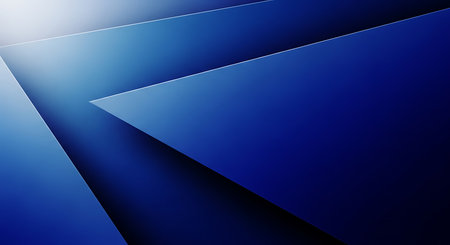 A modern abstract blue geometric background featuring triangles and light, ideal for presentations, websites, and corporate designs, adding a clean and professional touch.の素材