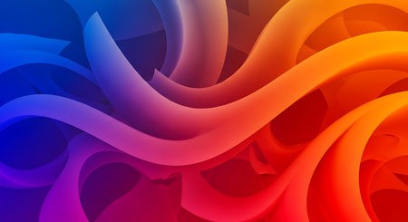 A vibrant and dynamic abstract background featuring wavy lines in shades of blue, red, and orange. Perfect for adding a touch of modern style to any design project.の素材
