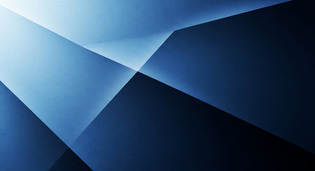 An abstract blue geometric background with light and shadow creates depth and dimension. This modern design is perfect for adding a touch of sophistication to any project.の素材