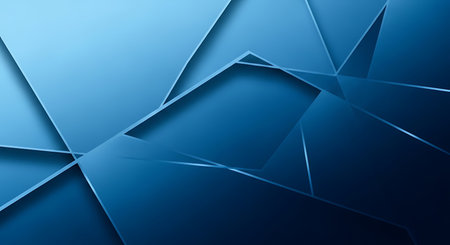 This abstract blue geometric background features triangles and polygon shapes, creating a modern and visually appealing design. Perfect for presentations and websites.の素材
