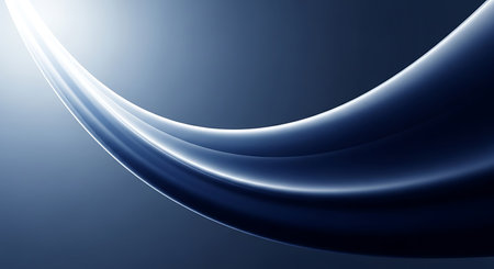 An elegant blue abstract wave background with a smooth light and shadow effect. This modern design adds a touch of sophistication and movement to any creative project.の素材