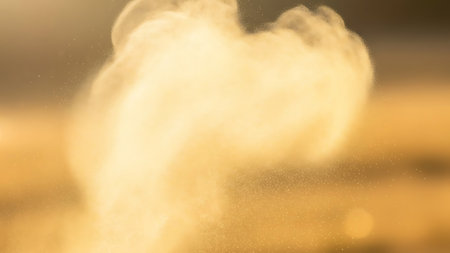 Abstract glowing ethereal light streaks and swirls creating a soft and warm ethereal atmosphereの素材