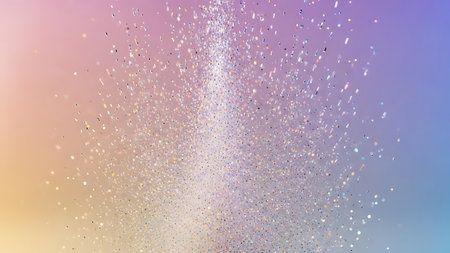 Abstract shimmering pastel gradient background with sparkling glitter particles and soft light effectsの素材