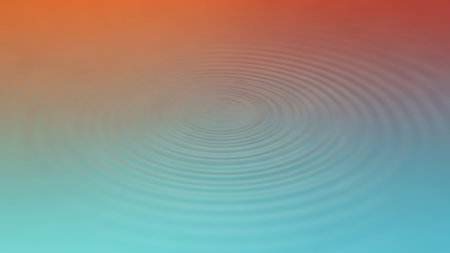 Abstract background with ripples in blue and orange colors. Horizontal format.の素材