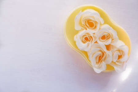 Soap in the form of roses on a white background.の写真素材