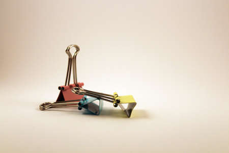 paper clips on white backgroundの写真素材