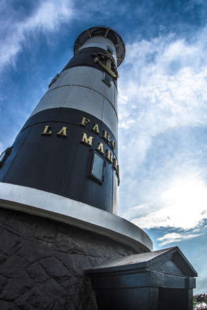 Lighthouse in Miraflores Lima Peruの写真素材