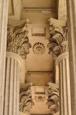 Columns of the Kazan Cathedral in the harbor of St. Petersburg