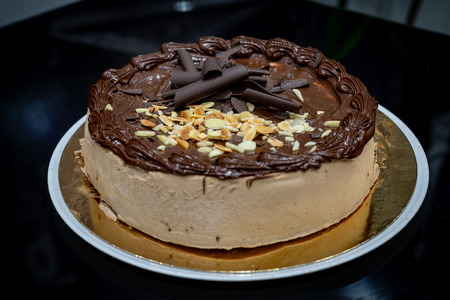 Chocolate cake on the table