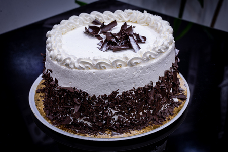 Black Forest cake on tableの写真素材