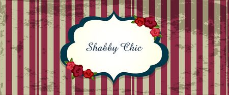 shabby chic. congratulations card. Template for wedding invitation. classic romantic english style. blue and red. Vector label.のイラスト素材
