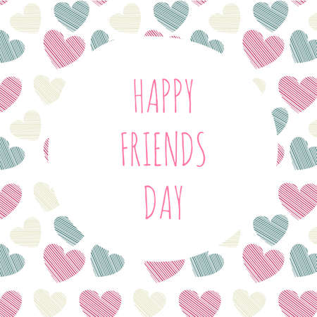 vector illustration. happy friends day. hearts backgroundのイラスト素材
