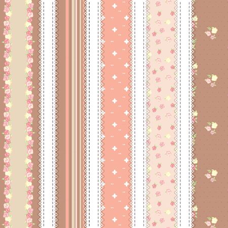 shabby chic. provence style. 5 backgrounds. brown colorのイラスト素材
