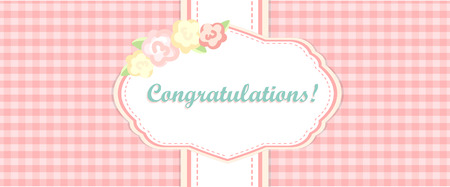 shabby chic. provence style. invitation or congratulation card. floral frame. gray and pink.のイラスト素材