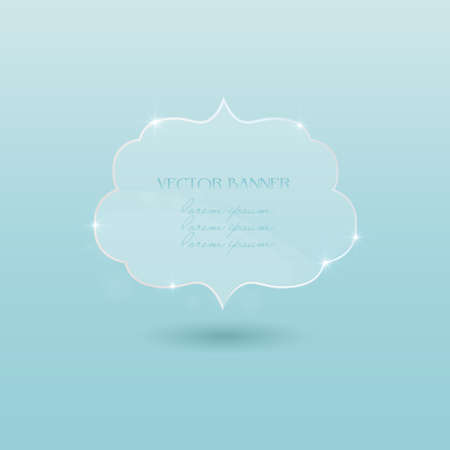 transparent banner in classic style. glass surface.のイラスト素材