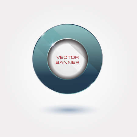 round button design with a glass surface. shiny banner with metallic elements. blue frameのイラスト素材