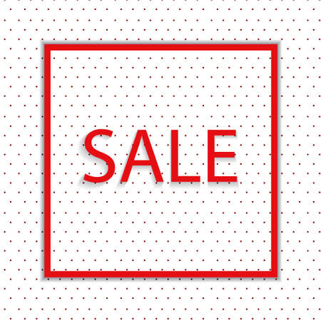 Vector background with text sale , red square frame.のイラスト素材