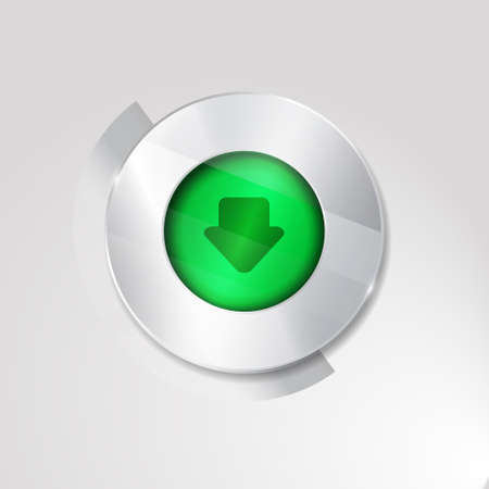 download sign icon.silver white button isolated on white background. glass surfiseのイラスト素材