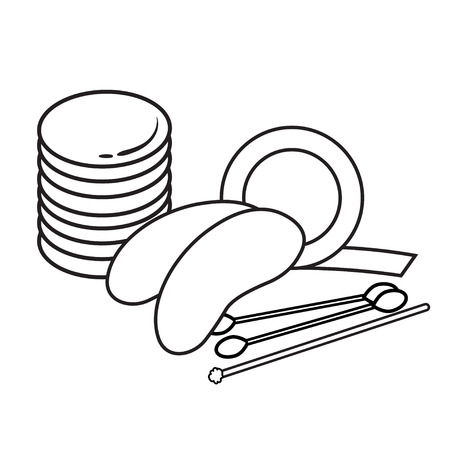 hygiene icons. eyelash Vector Picture lash extentions signs. eye patches. cotton budsのイラスト素材