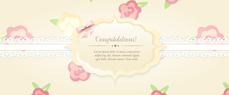 Marriage invitation card. shabby chic wedding invitation. Floral Save the Date or wedding set. English style. golden frameのイラスト素材