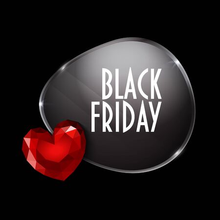 Black friday sale banner. Valentine s day. red heartのイラスト素材