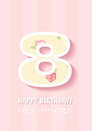 Happy Birthday for girl.8 Yearsの写真素材