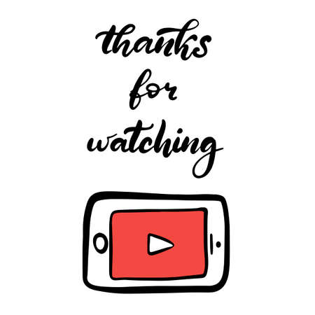 Vector illustration of lettering icons set for channel. Template with elements for social media web mobile apps stickers. Video blogging content. Subscribe, follow, comment, notification, like buttons. EPS10のイラスト素材