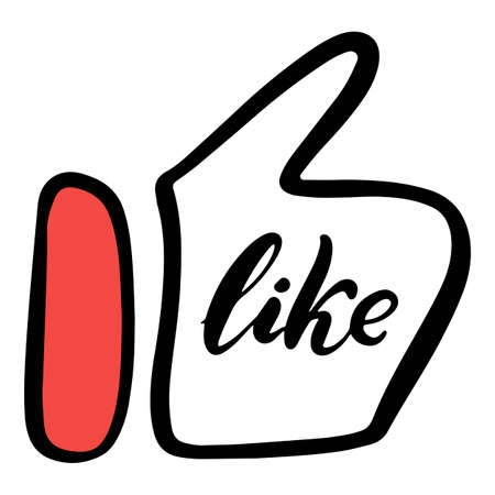 Vector illustration of lettering icons set for channel. Template with elements for social media web...