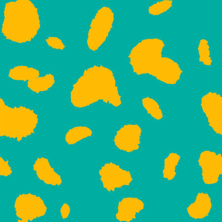 Seamless animal pattern vector illustration. Cheetah or dalmatian fashionable print. Dots with rough...