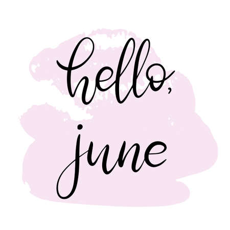 Handwritten name of month for bullet journal, calendar, organizer, poster design, greeting card. Hand lettering vector illustration EPS10 in calligraphic styleのイラスト素材