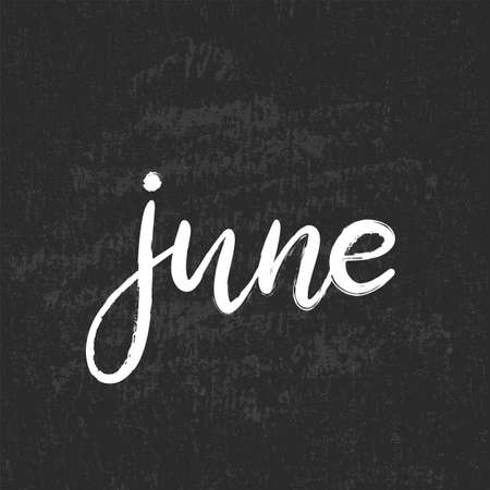 Handwritten name of month for bullet journal, calendar, organizer, poster design, greeting card. Hand lettering vector illustration EPS10 in calligraphic styleのイラスト素材