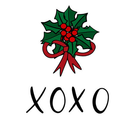 Merry Christmas and happy new year lettering vector illustration. Calligraphic Inscription for december holidays for banners, greeting cards, invitation, gifts, wrapping paper. EPS10のイラスト素材