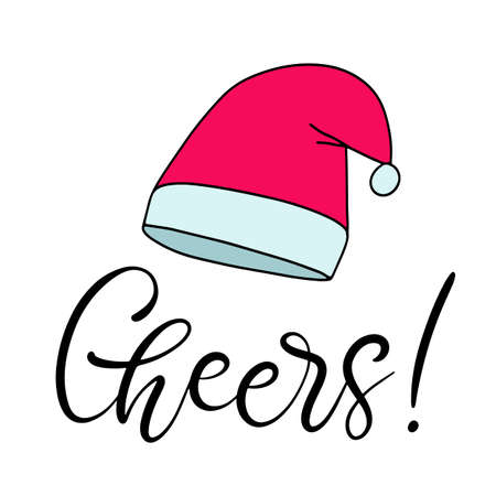 Merry Christmas and happy new year lettering vector illustration. Calligraphic Inscription for december holidays for banners, greeting cards, invitation, gifts, wrapping paper. EPS10のイラスト素材