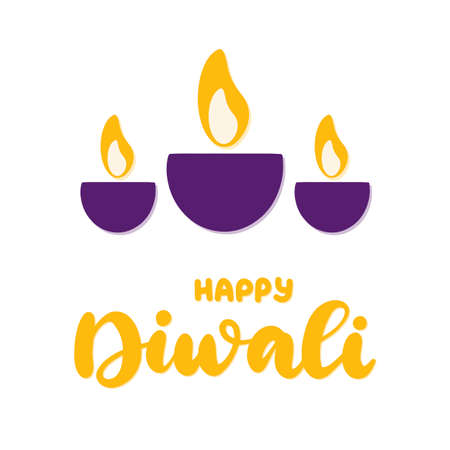 Happy Diwali calligraphic vector illustration.のイラスト素材