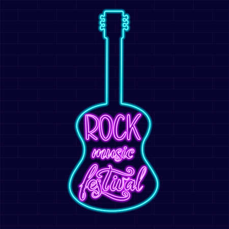 Neon sign on dark background vector illustration.のイラスト素材