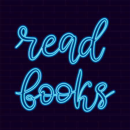 Neon lettering vector illustration with calligraphy style word. Handwritten text for fabric print, poster, card.のイラスト素材