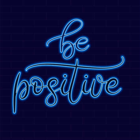 Neon sign with lettering on dark background vector illustration.のイラスト素材