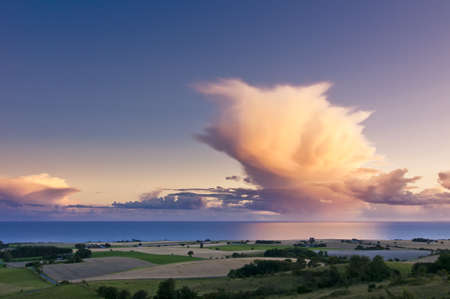 Evening over the coast of the island Moen (MÃ¸n), Denmark.の写真素材