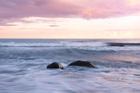 Surf at the beach of the island Moen in Denmark.の写真素材