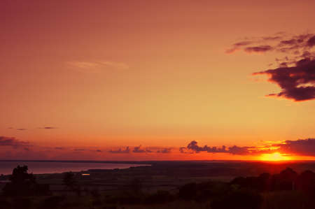 Sunset over the coast of the island Moen, Denmark. の写真素材