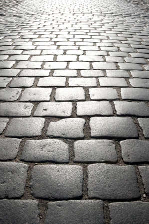 Pavement in the old german town Gartz at the river Oder.の写真素材
