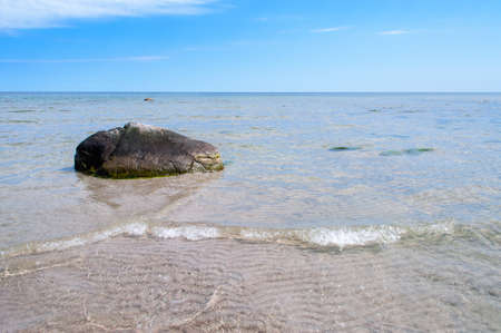 On the east coast of the island of Oland, Sweden, in the Baltic Sea  Empty beach and unspoilt nature の写真素材