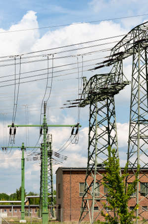 Part of high-voltage substation with switches in Germany, state of Brandenburg