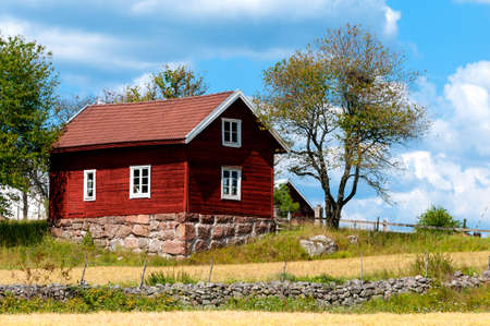 Farm in the country side of southern Sweden, SmÃ¥land, near  Ingatorp, in the highlands of SmÃ¥land.の写真素材