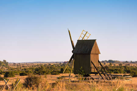 Typical windmill on the island Oland, Swedenの写真素材