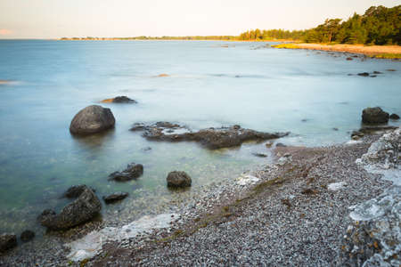 Stony beach on the Iceland Gotland, Sweden